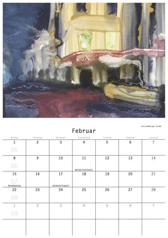 Kalenderblatt Februar 2021 für den Kalender mit Aquarellen von Hanka Frank  Koebsch | Bilder, Aquarelle vom Meer & mehr - von Frank Koebsch